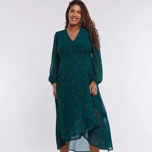 Motherhood Wrap Flounce Midi Dress, size m